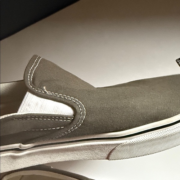 Vans Gray Canvas Slip-On Sneakers MEN SZ 13 - Picture 6 of 11